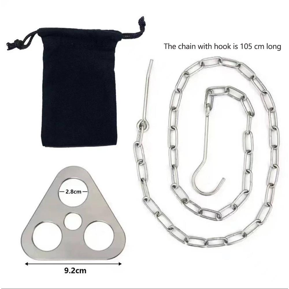 Adjustable Stainless Steel Camping Tripod - Pot Hanger & Fire Pit Grill for Outdoor Cooking BBQ