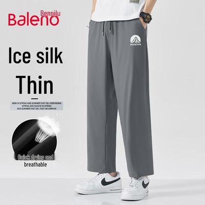 Pantalon Décontracté Homme Baleno Été Soie Glacée Jambe Droite