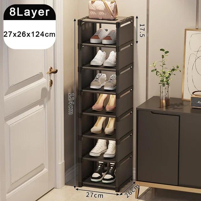 Shoe Organizer Shelf Multi-layer Stackable Dormitory Home Storage Stand DIY Wall Corner Space Saving Adjustable Shoe Organizer
