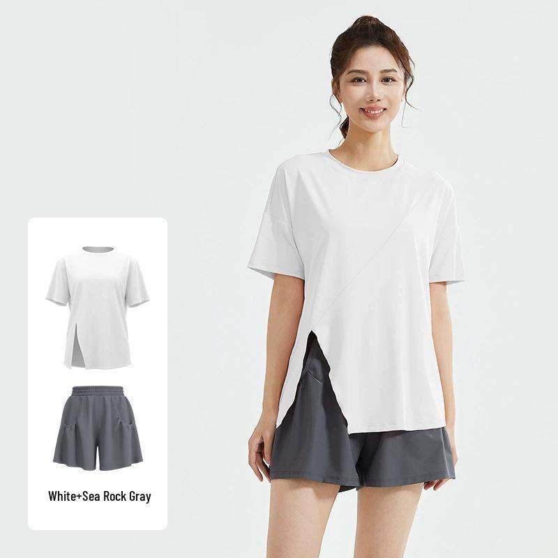 

Kangnian Женский Дышащий Комплект Шорт для Йоги и Бега Большого Размера - Весна/Лето XXL