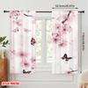 2pcs,2D plane printing Curtains&Window Treatment Butterfly Blossoms Durable 100% Polyester Fabric (without rod) All Seasons Use
