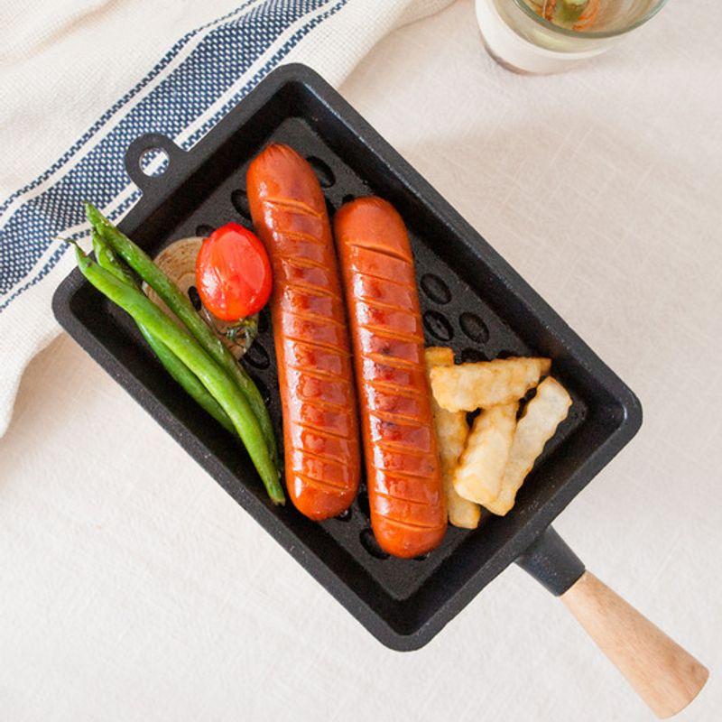 Acacia Cast Iron Induction Pan Frying Pan Square Pan Mini Pan