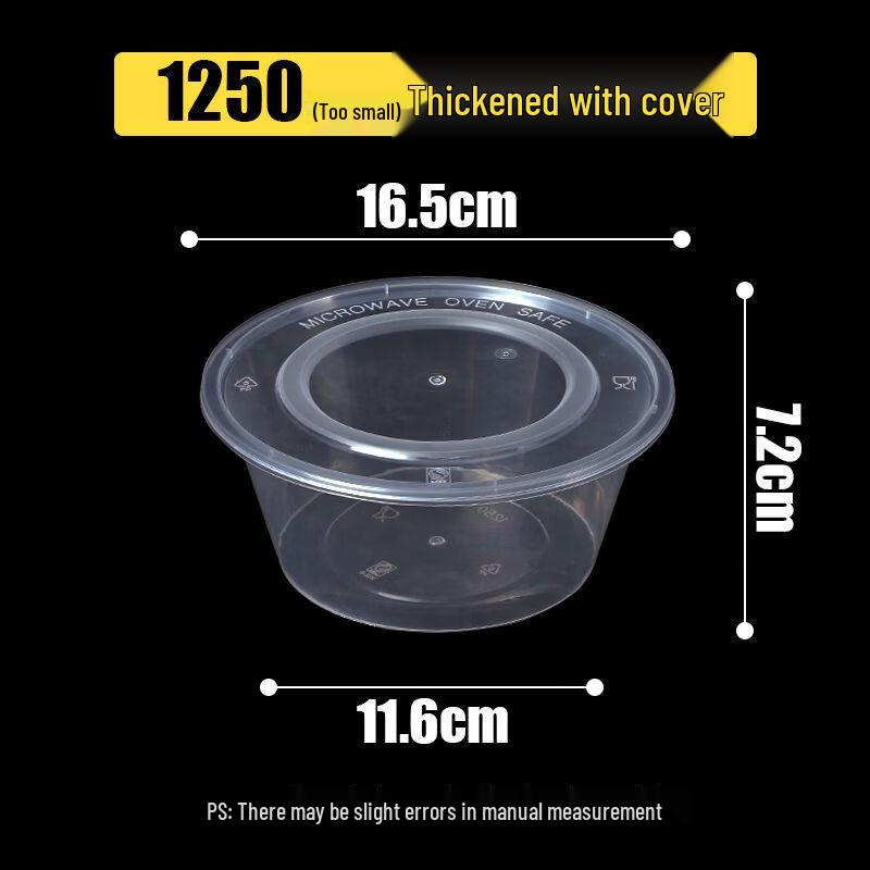 Handun Disposable Clear Plastic Round Food Containers with Lids