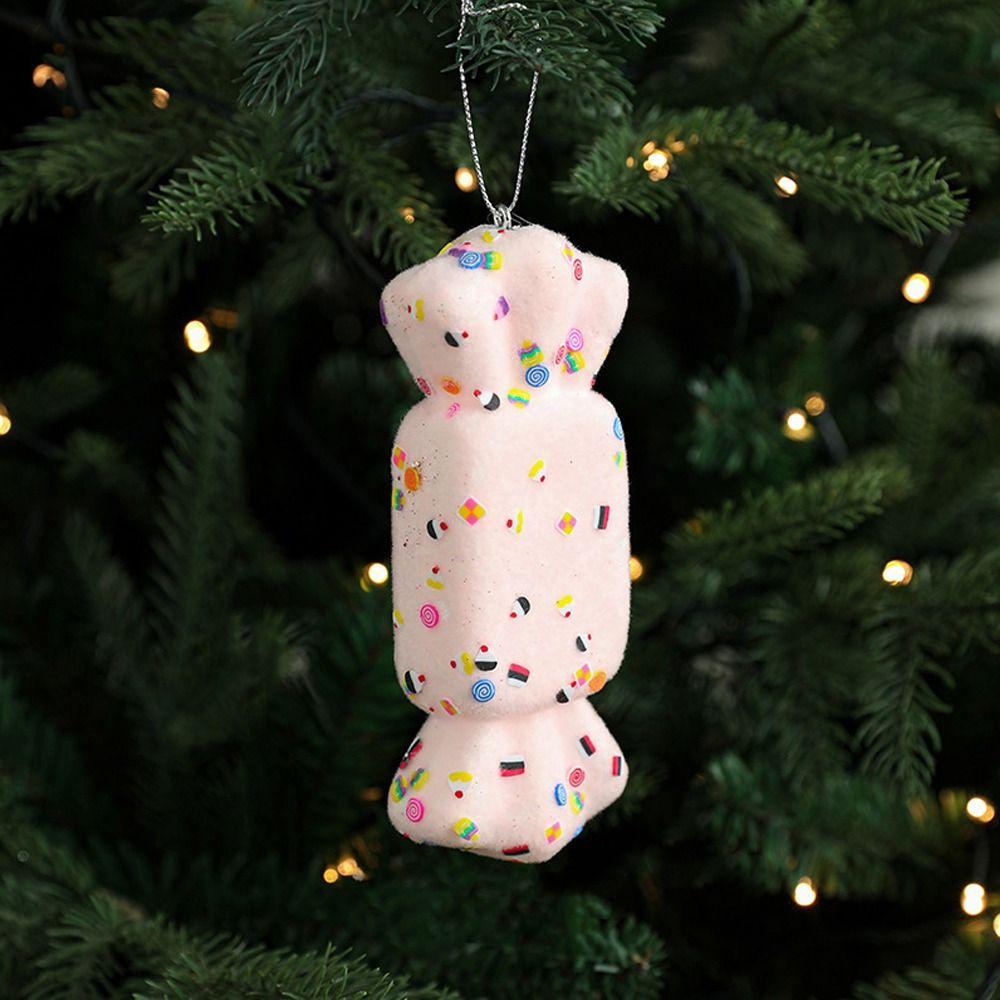 2pcs Cute Artificial Ice Cream Model Small Christmas Tree Hanging Decoration  Home Xmas Decor