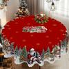 1pc Christmas and New Year Tablecloths, Santa Claus Snowman, and Christmas Tree Patterned Tablecloth, Christmas Party Tablecloth
