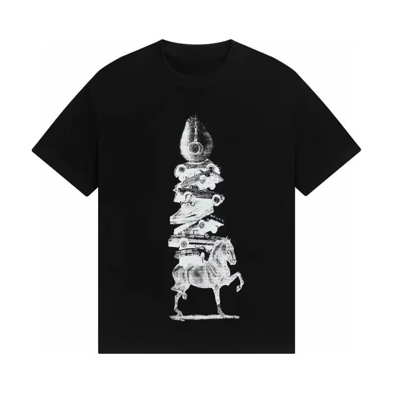 Loose round neck short sleeve printing fashion cartoon pattern t-shirt men's comfortable summer tops Autumn and winter innerwear
