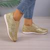 Fashion Autumn New Women Fashion Slip-on Low-heeled Woman Sneakers Gold Silver Trend Sport Shoes Ladies Outdoor Casual Walking Shoes