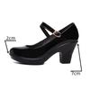 Small Size 32-43 Medium Block Heel Mary Janes Platform Pumps 2025 Fall Shallow Red Wedding Shoes Thick Bottom Dance Model Work