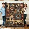 Bear and Elk Geometric Flannel Blanket Soft Cozy Throws Napping Travel Use