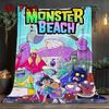 Monster Beach 2D Flat Pattern Flannel Blanket High Quality All Seasons Warmth and Comfort Perfect for Christmas Gifts.DMT0925509