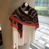Famous Style Spring Thin Headscarf French Retro Large Square Scarf Women'S Spring And Autumn Versatile Design Scarf Large Shawl Silk Scarf