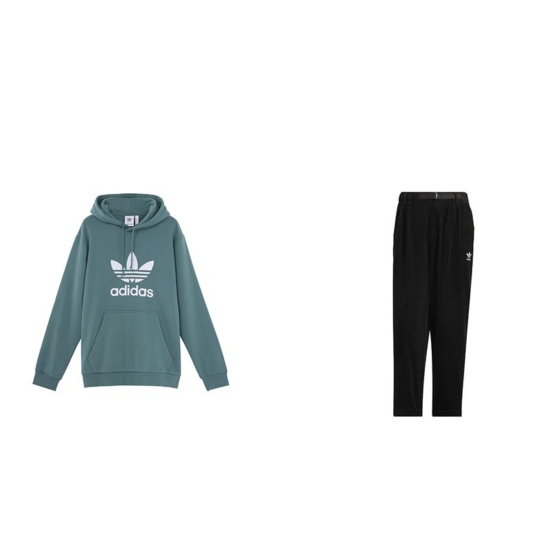 

Adidas Худи с принтом логотипа Originals и тканые длинные брюки Повседневный спортивный комплект Унисекс комплекты GN3461+IN0991 S