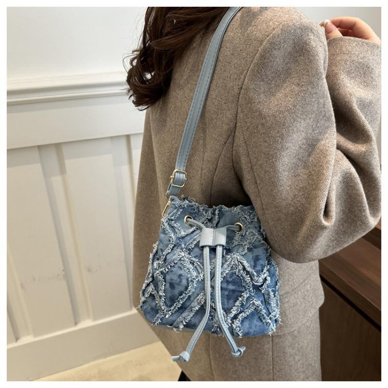 2025 New Simple Drawstring Tassel Bag Single Shoulder Crossbody Bag