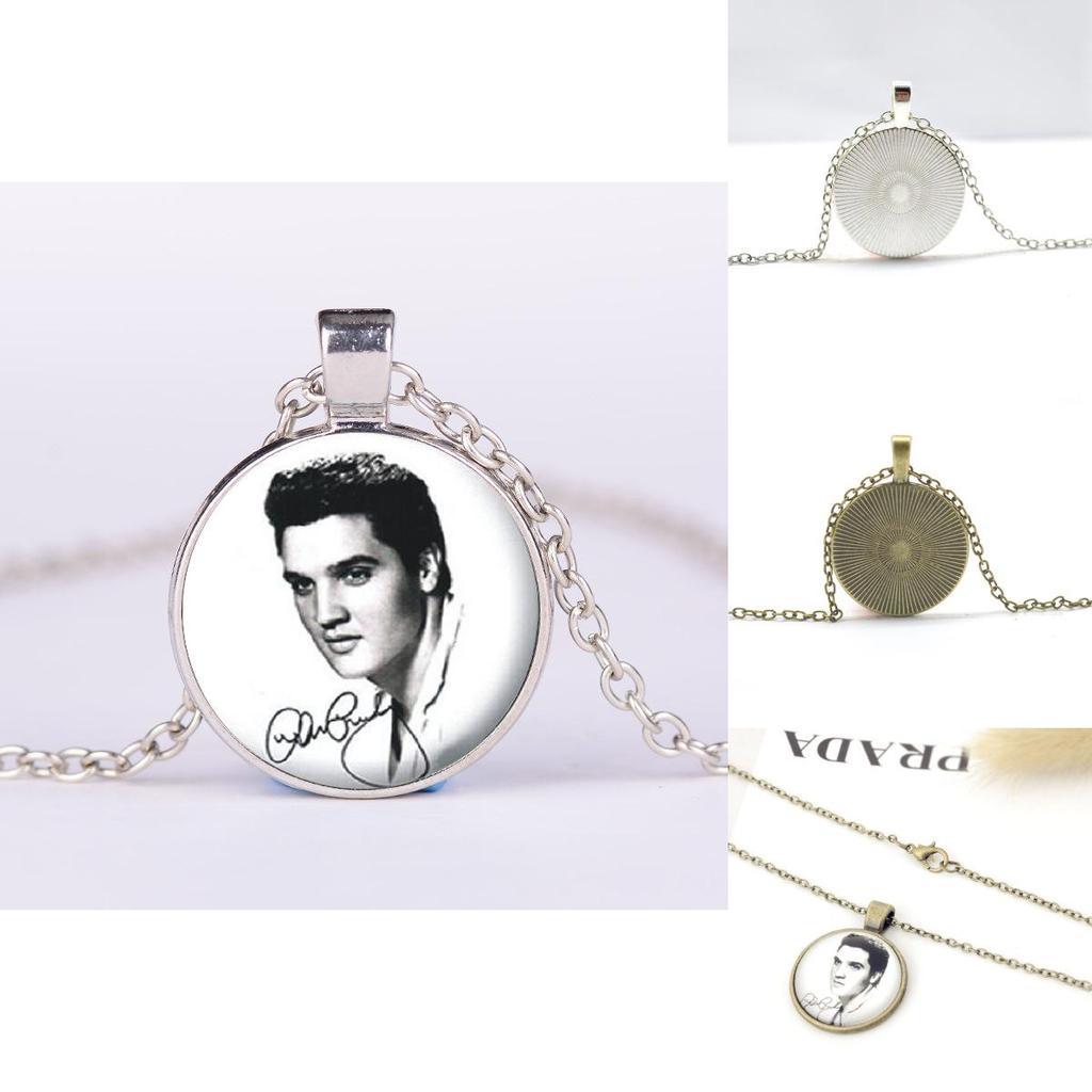 Gemstone Time Portrait Pendant Necklace Retro Glass Pendant Sweater Chain