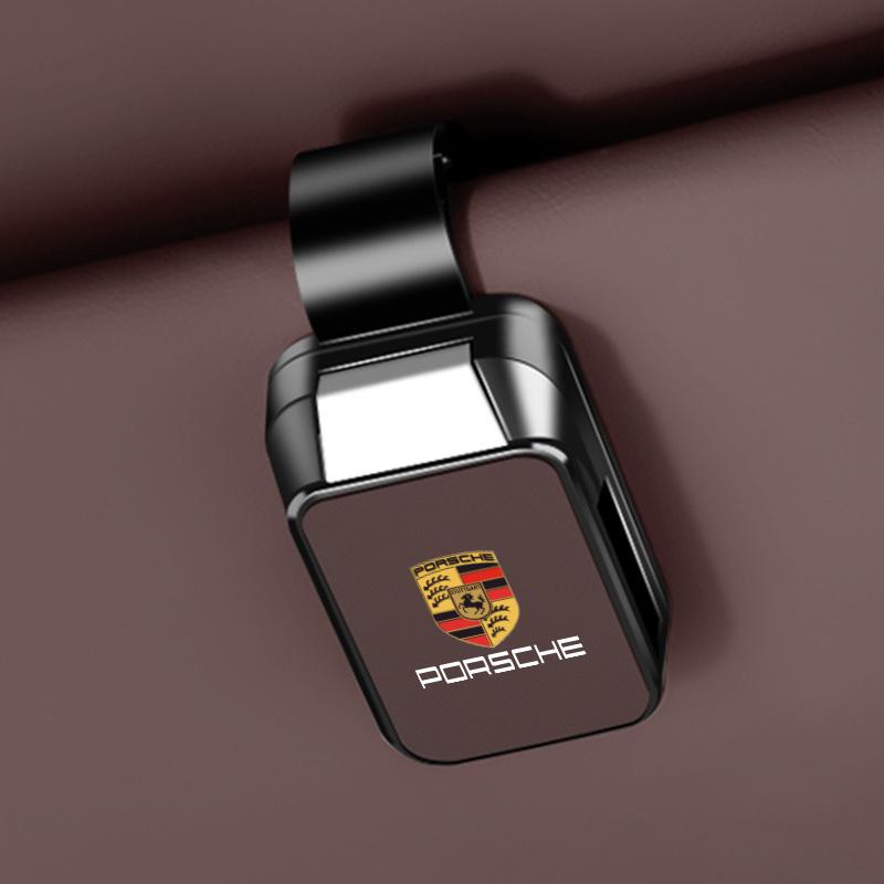 

Original car color Car Glasses Clip Sunglasses Credit Card Storage Holder For Porsche Cayenne Panamera Macan 911 718 Taycan 918