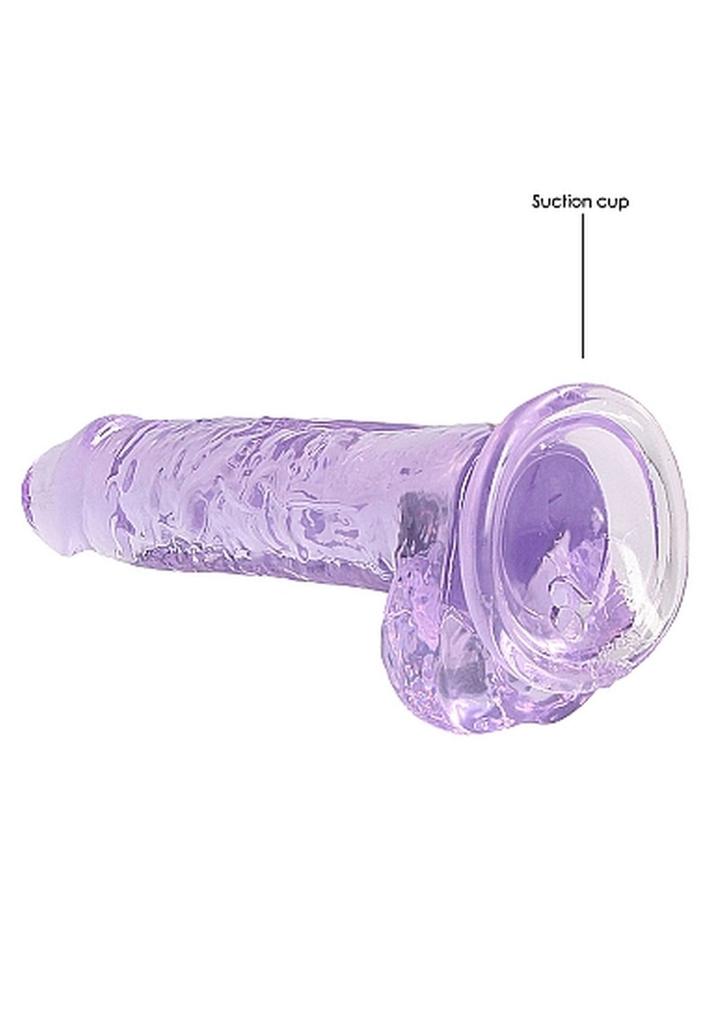 Dildo Z Przyssawką I Jądrami Crystal Clear Realrock 18Cm Fioletowy