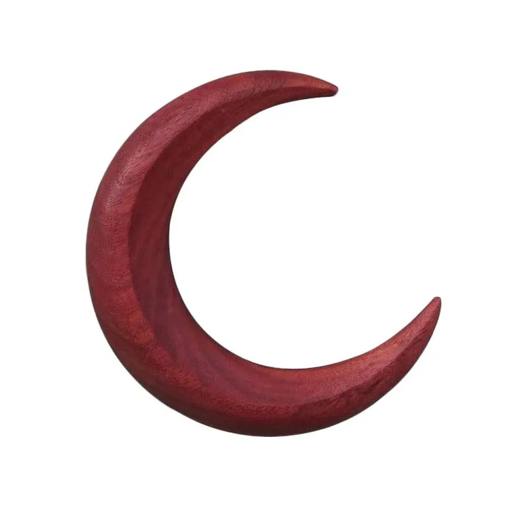 Simple Wood Moon Hair Sticks Hand Carved Wooden Crescent Hair Forks for Women Long Hairpin Comb Styling Fashion Hair Accessories
