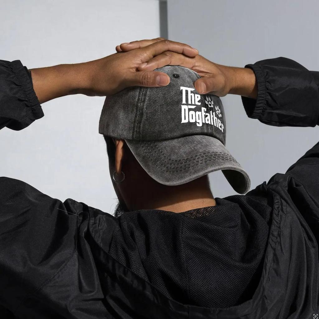 Der Hundepate Lustige Hüte Hundepapa Baseballkappe Hundeliebhaber Hut Geschenke für MännerVerstellbare Baseballkappe für Herren Schwarz