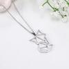 Cazador Hollow Fox Pendant Necklaces for Women Girls Cute Animal Neck Chains Stainless Steel Jewelry Birthday Gifts Wholesale