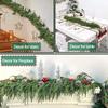 WTEMPO Christmas Wreath Fake Pine Tree Flower Vine for Fence Fireplace Decorations Christmas Indoor Outdoor Decorations Christmas Tree Decorations