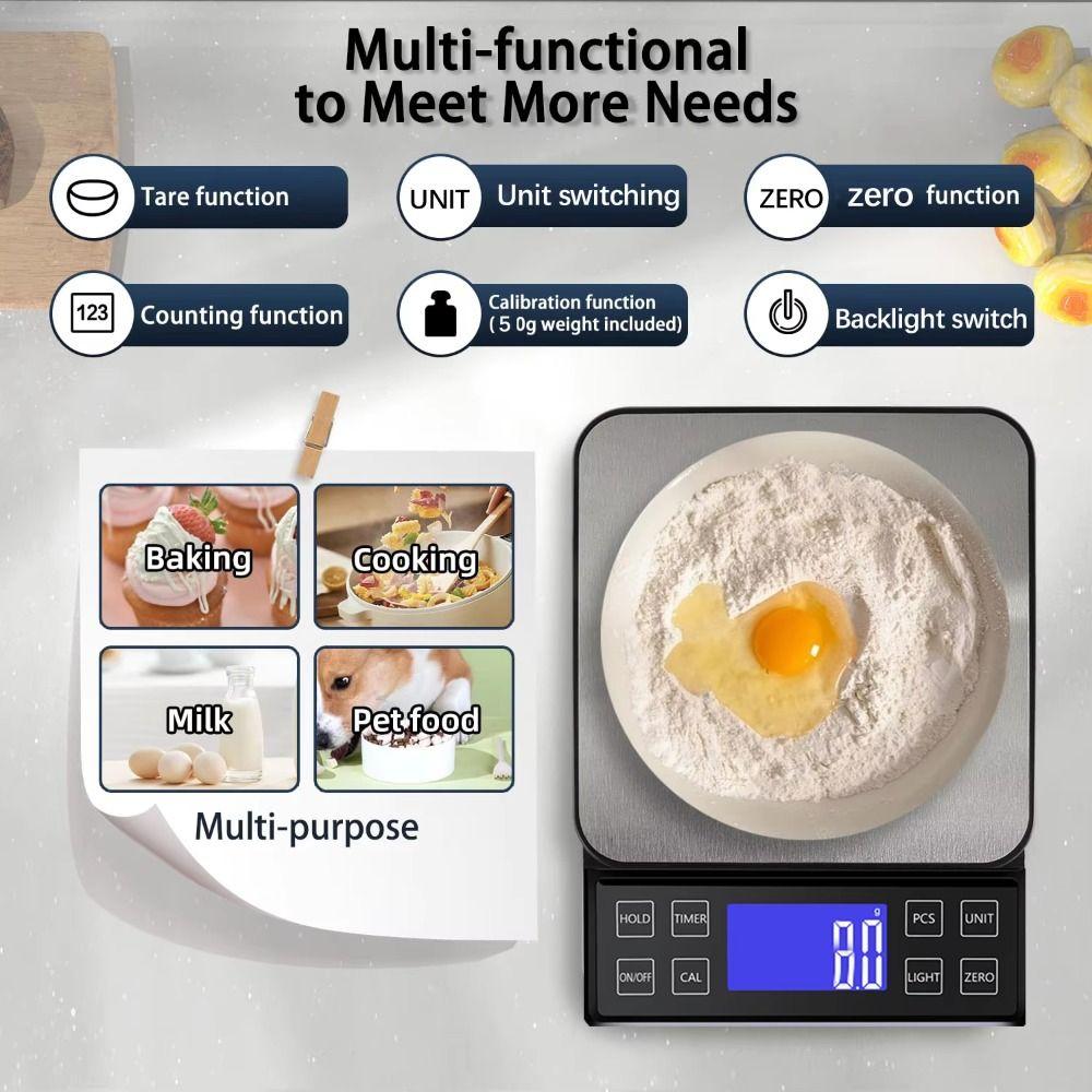 15/10/5/3KG Weighing Food Balance Digital Scale G/oz/lb/tl/kg/ml Electronic Food Scale Household