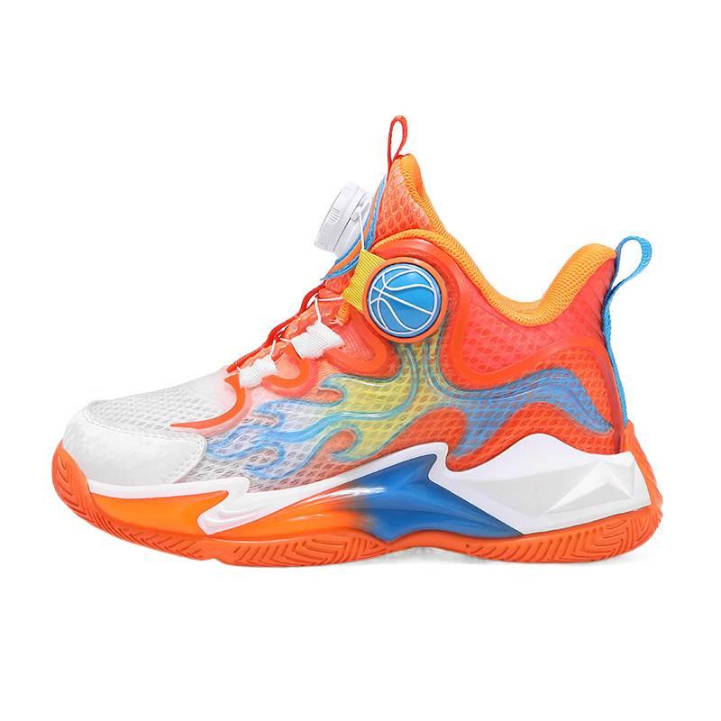 Boys and girls sneakers summer breathable single net children's basketball shoes medium and older children's actual combat wear-resistant shock abso