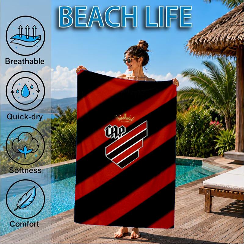 Athletico Football Club Printed Microfiber Beach Towel, Soft And Absorbent, Quick-Dry, Ideal for Summer Travel, Beach Essential, Swimming Pool