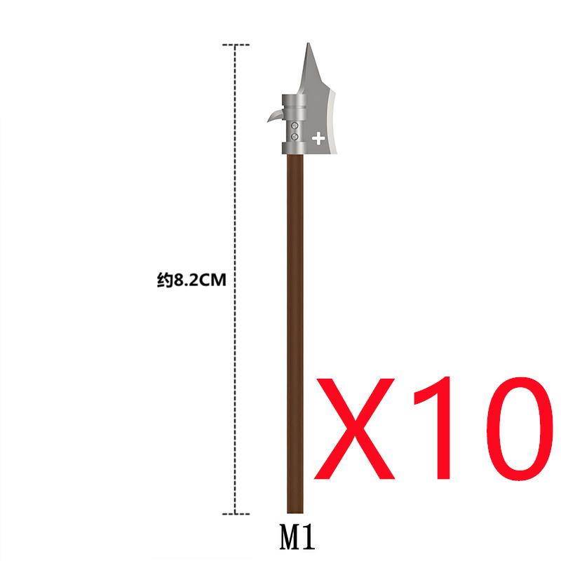 MOC Medieval Building Blocks Character Parts Model Toy Castle Knight Soldier Sword Bow Armor Shield Spear Piercing Parts Bricks