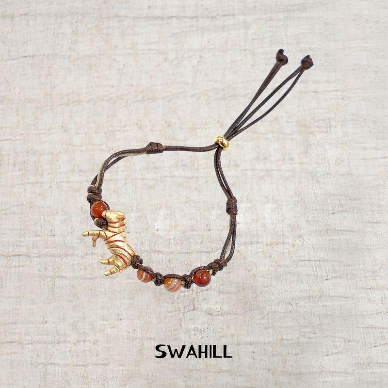 

Swahill SWA Холм Зебра Плетеный Ручной Ремешок Оригинальный Дизайн Нишевый Стиль Ретро Ощущение Отпуска Браслет Мо Сюй