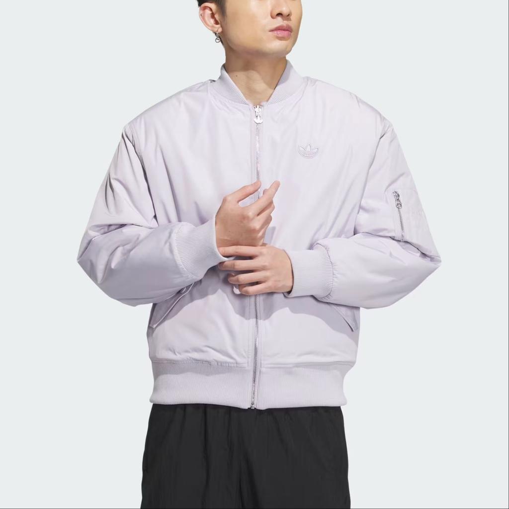 Adidas Originals Solid Color Reversible Zip Jacket Men Jackets Purple IN1019