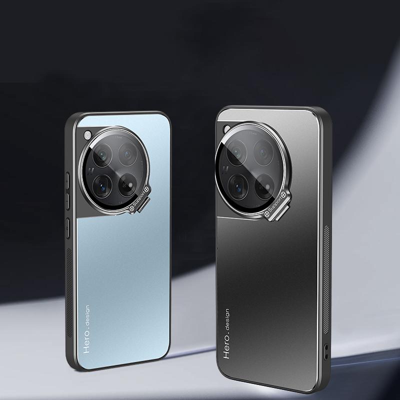 For OnePlus 12 5G Case with Lens Kickstand Shockproof PC+TPU Phone Cover