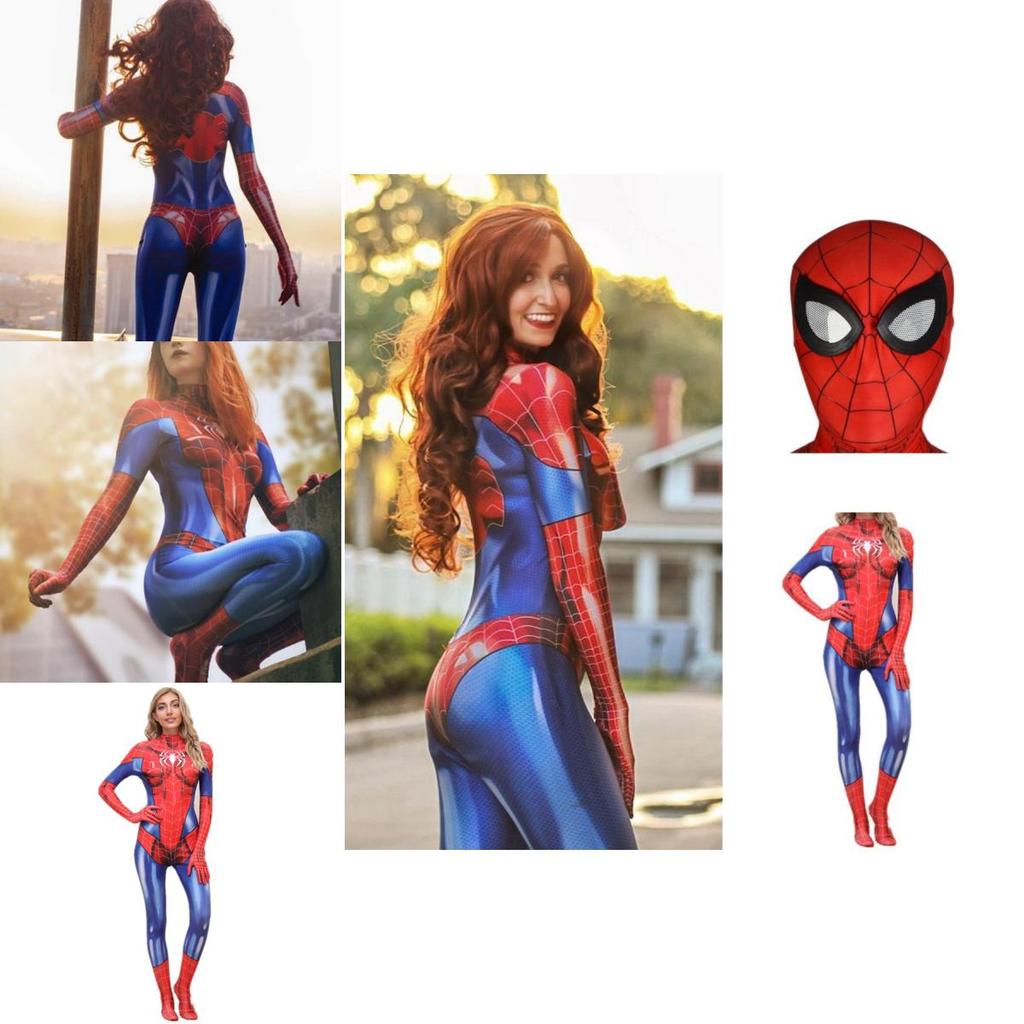 Fantasia Cosplay do Homem-Aranha Sexy Macacão Para Mulheres Roupa de Festa de Halloween