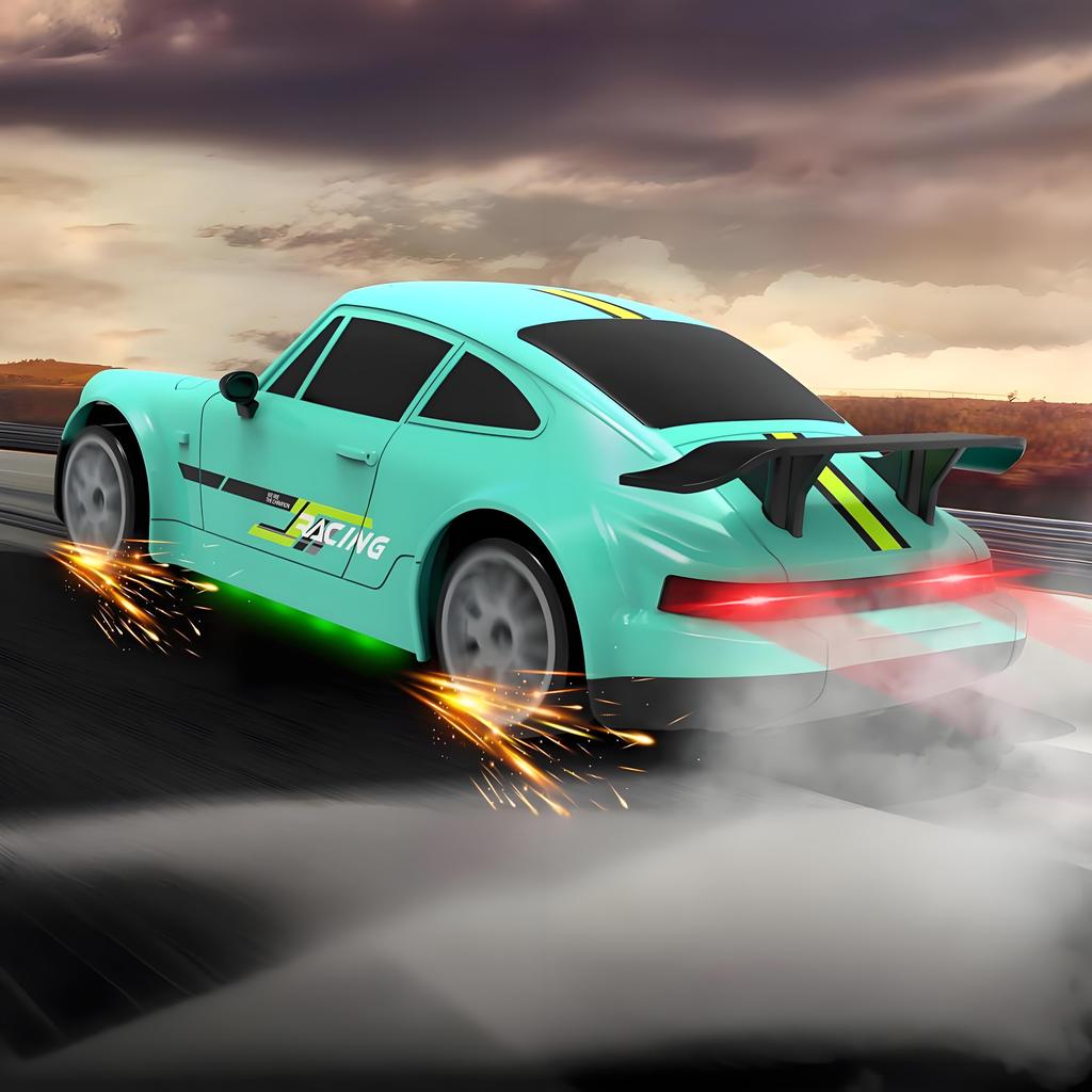 Speedy 4WD RC Drift Car 1:24, U-Shaped Drift High Speed, Rechargeable LED Toy, Boys Outdoor Racing, Colors Optional.
