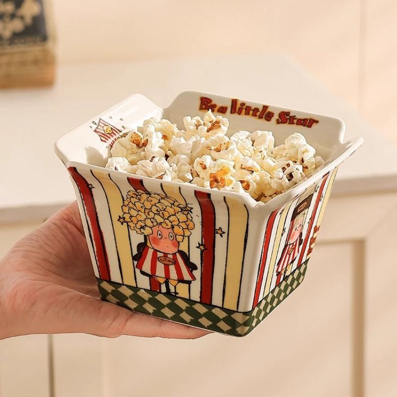 Ceramic Fruit Bowl High Aesthetic Value Childrens Snack Bowl Large Capacity Instant Noodle Bowl