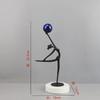 Black Cast Iron Man Holding Golden Ball, Abstract Art Dancing Girl Figure Sculpture, Metal Crafts, Interior Decoration Ornaments
