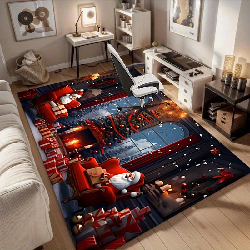 1pc. Christmas Santa Claus Home Decorative Rug Office Chair Mat Outdoor Carpet Gift