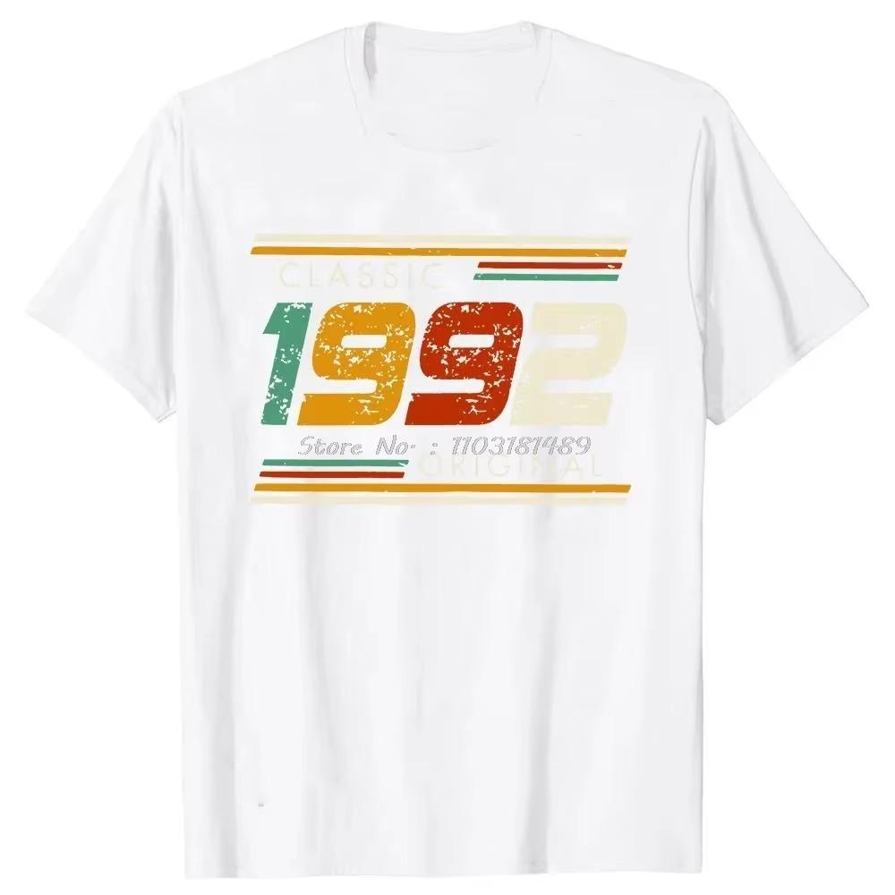 Hergestellt 1992 Geburtstagsgeschenke 32 Jahre alt 32. Geburtstag Geschenk T-Shirt Männer Bedrucktes T-Shirt Mode Kurzarm Jubiläums-Tee Tops