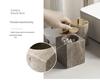 Set da Bagno Travertino Grigio Argento Wabi-Sabi: Vassoio e Decorazione per Lavabo.