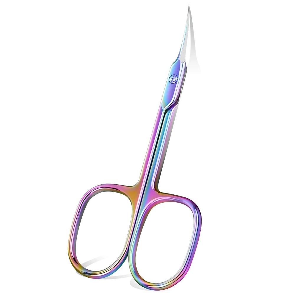 Russian Manicure Scissors Cuticle Regrowth Cut Curved Tip Nail Pedicure Grooming Professional Stainless Steel Dead Skin Remover