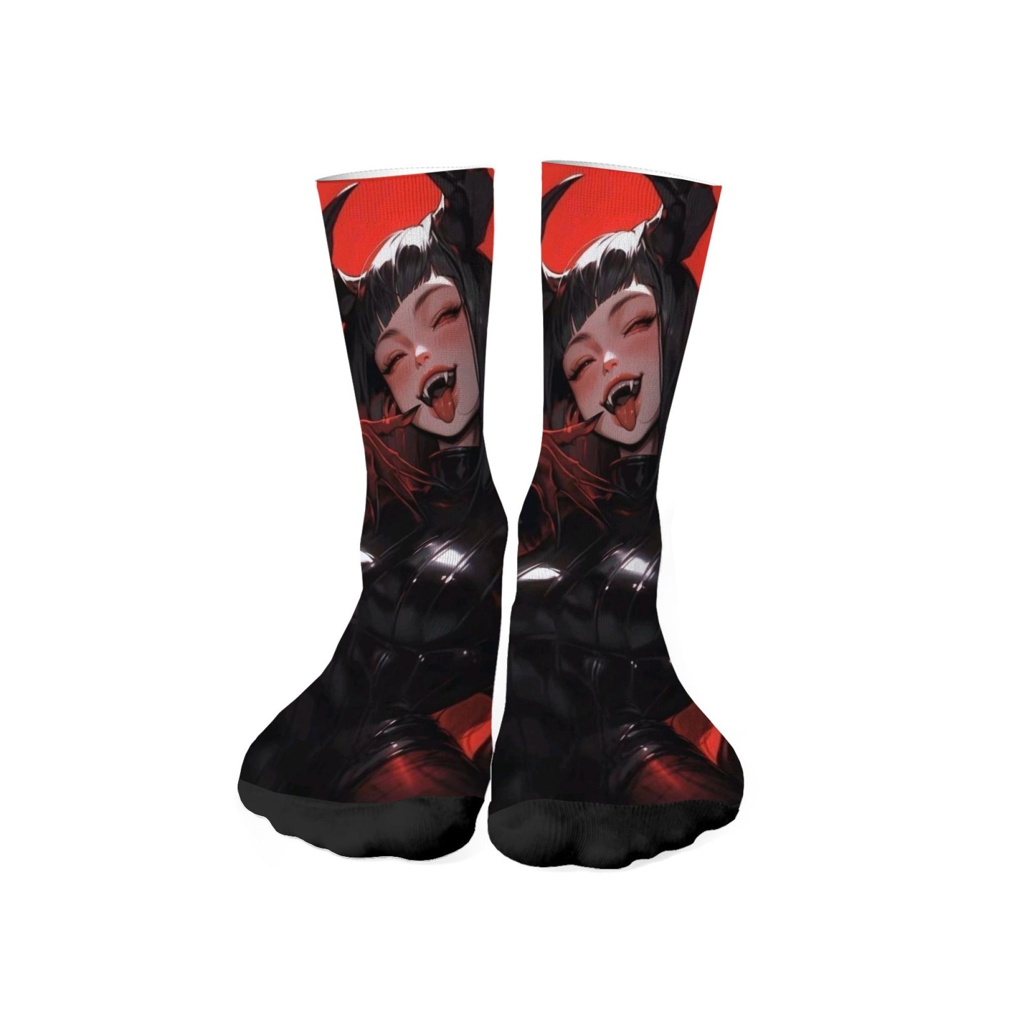 

Новинка Веселые носки Сумасшедший дьявол Аниме девушка Харадзюку Ретро носки до середины голени Эластичные комфортные носки Унисекс Уличный хип-хоп Вечеринка Веселый подарок One Size