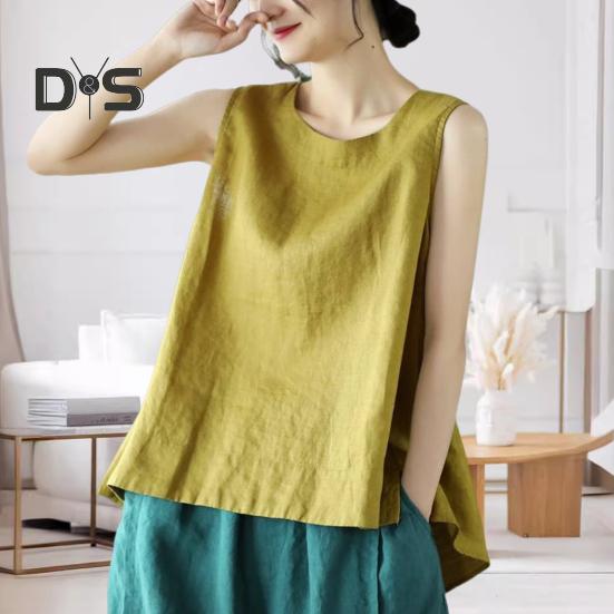 

Женские летние топы, свободный жилет без рукавов с круглым вырезом, однотонные быстросохнущие топы с тонким дном L чёрный