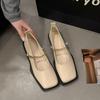 Retro Fashion Mary Jane Single Shoes - Women's  Spring New Style Square Toe Versatile Low Heel Leather Shoes. Sizes 35-43