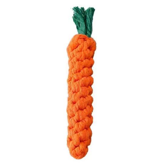 Carrot Dog Rope Toy Interactive Cotton Rope Dog Chew Toy for Aggressive Chewers Puppy Teeth Cleaning Toy for Small Medium Dogs
