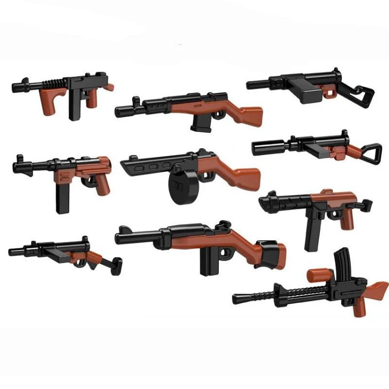 5 CM WWII Military Building Blocks American German Soviet Soldier Figures Weapons Accessories Guns Pistol Sniper Belt Mini Bricks MOC