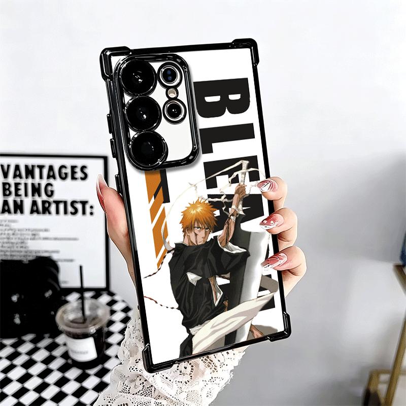 Anime Bleach Desgin Plating Phone Case For Samsung Galaxy S24 S25 FE S26 Edge S23 Ultra S22 S21 Plus S20 Anti-Fall Airabag Cover