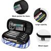 Pencil Bag 300D Polyester Spacious Storage Smooth Zipper with Pen Slots Mesh Pocket and Spacious Main Compartment for Students