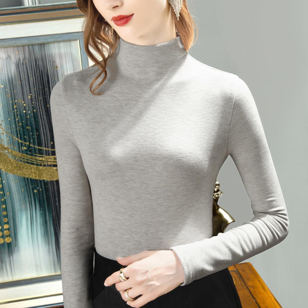Cashmere Silk Bottoming Shirt for Women's Autumn and Winter New Women's Clothing with Thickened Warm Top for Women's Velvet Women