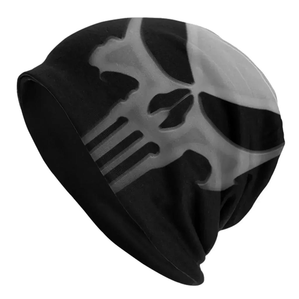 Heavy Metal Skeleton Skull Punishers Warm Knitted Cap Fashion Bonnet Hat Autumn Winter Outdoor Beanies Hats for Unisex Adult