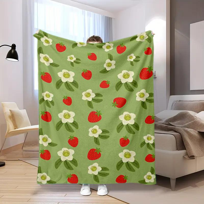 1PC Food Elements printed blanket, all season lightweight home office outdoor nap multifunctional blanket A1