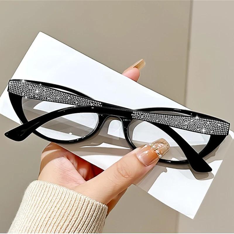 Luxuriöse Lesebrille mit Diamanten für Damen, trendige neue Weitsichtbrille für Herren und Damen, Blaulichtfilter-Brille, 0+1,0+4,0
